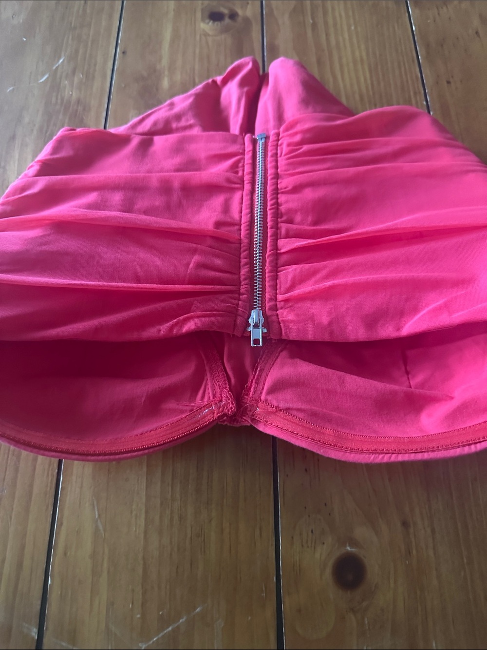 Strapless Ruched Red Top - Picture 2 of 3